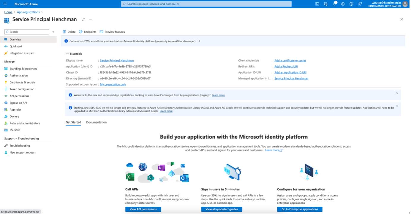 Create Service Principal Graph Api Register Lexis® Create DMS and create Service Principal for SharePoint